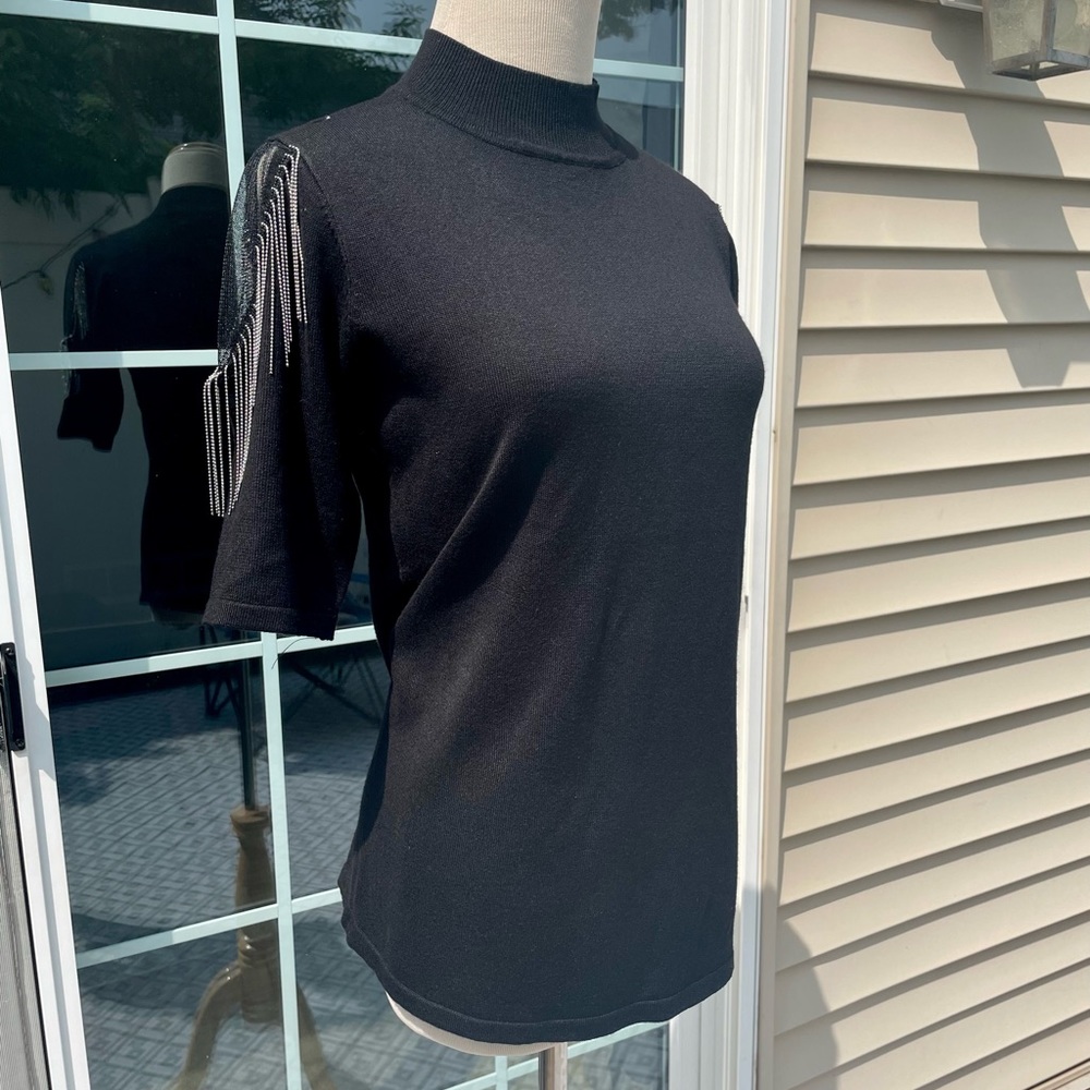 Black Sweater w/ Chain Details